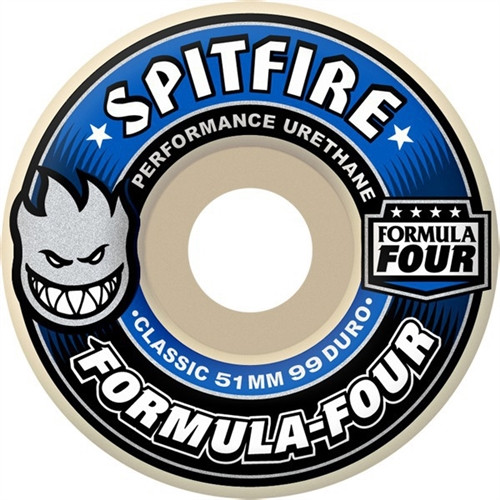 Spitfire F4 Classics Wheels Blue 60mm/99d Set