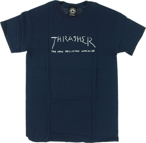 Thrasher New Religion Ss Tshirt L-Navy Art By Gonz