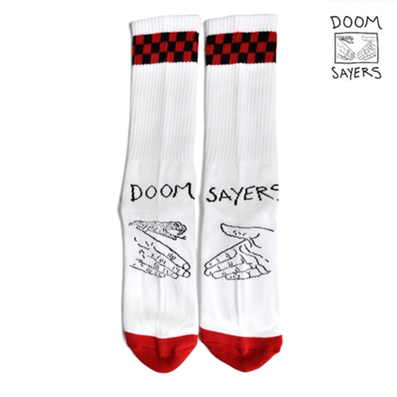 Doom Sayers Snake Shake Checker Socks Black Red OneSize