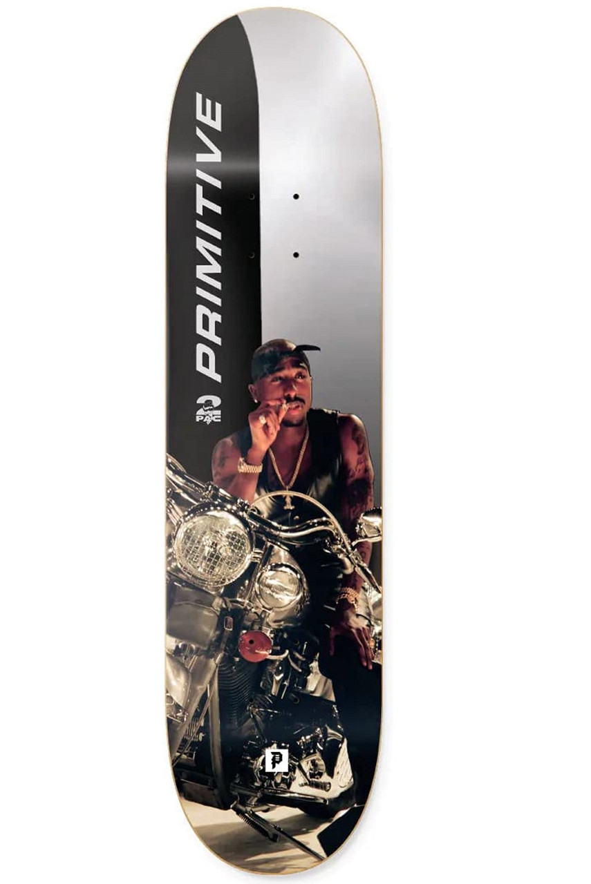 Primitive Moto Tupac Skate Deck Black 8.25