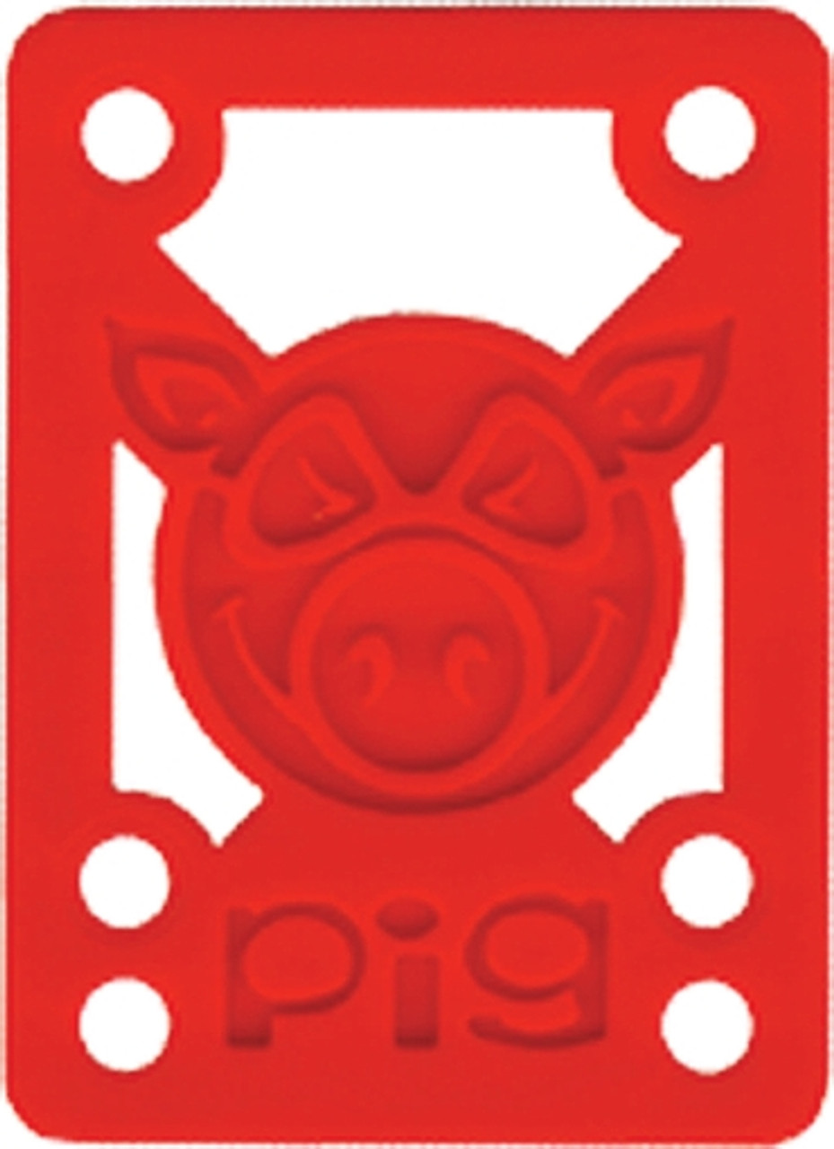 PIG PILES 1/8" Skateboard SHOCK PAD RED (Set of 2)