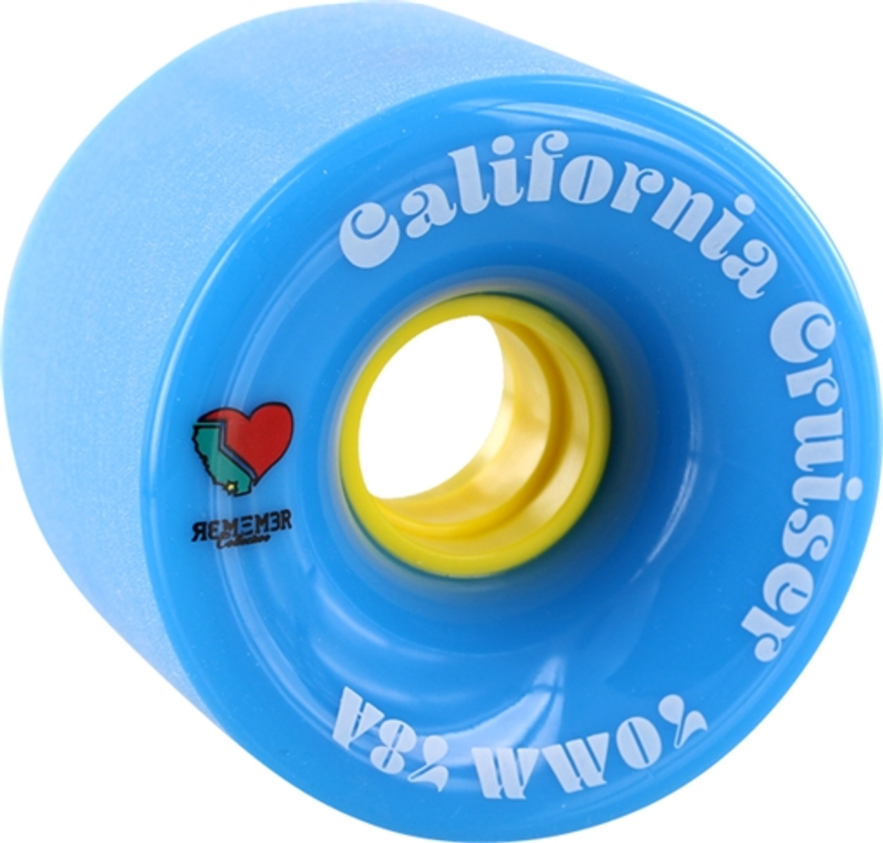 REMEMBER CALIFORNIA CRUISER 70mm 78a BLU/YEL Wheels Set