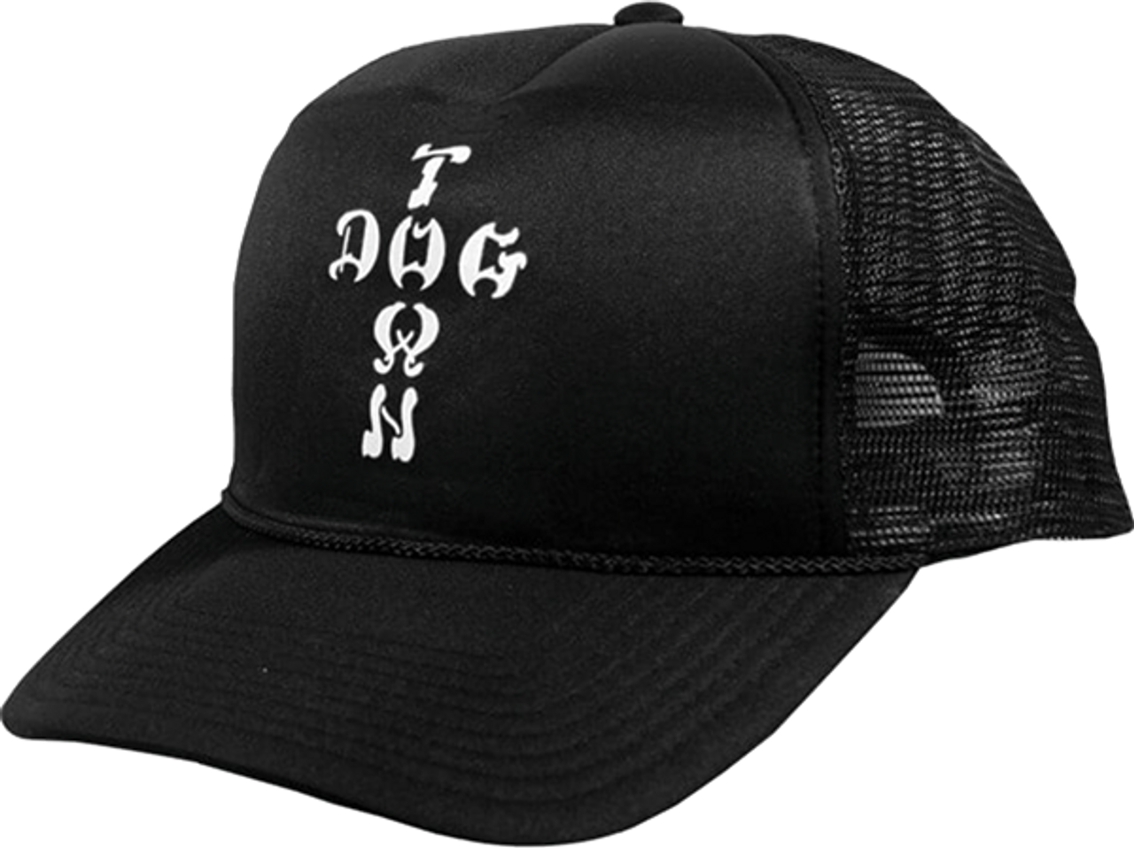 DOGTOWN CROSS LETTERS FLIP MESH HAT ADJ-BLACK