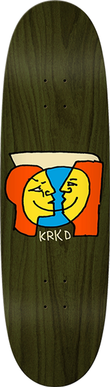 KROOKED ALTERNATE MOONSMILE SKATE DECK-9.1X32.0 OLIVE