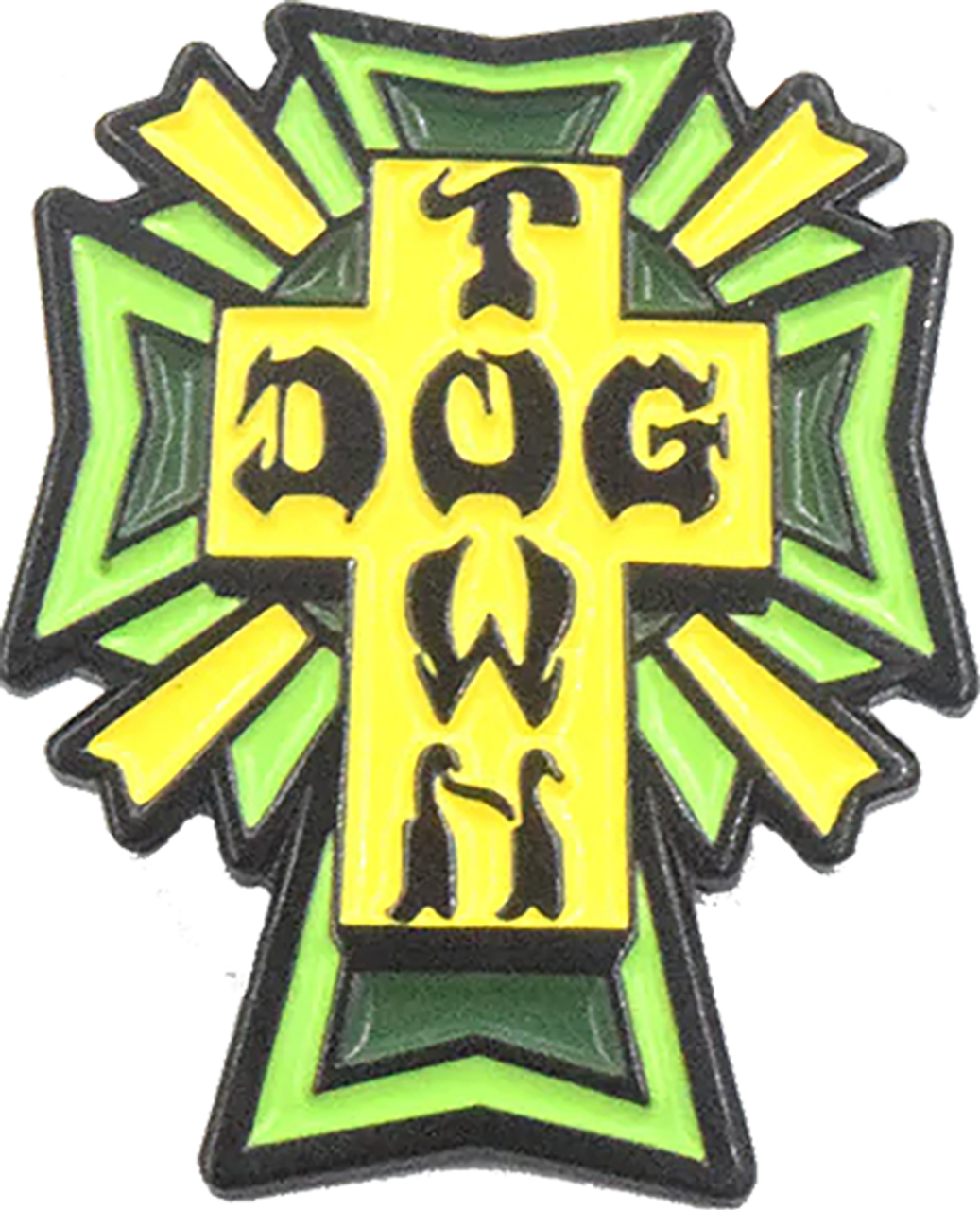 DOGTOWN CROSS LOGO ENAMEL PIN GREEN