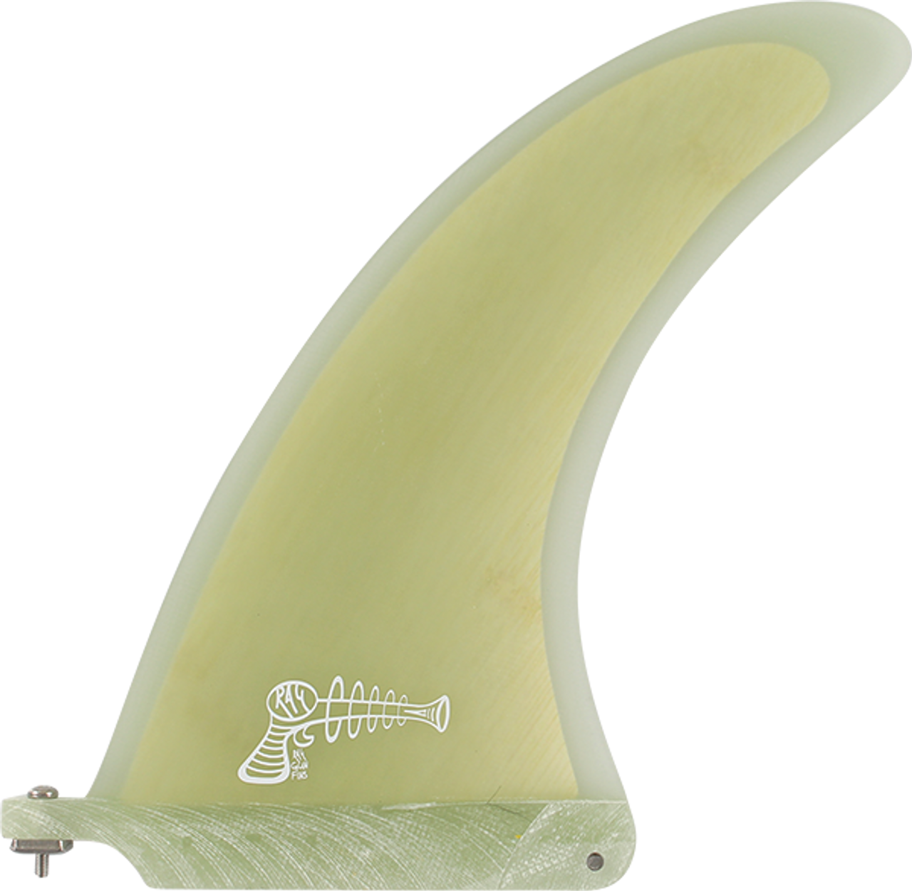 RAY GUN FIBERGLASS SURFBOARD BAMBOO CENTER FIN 7.5" NATURAL