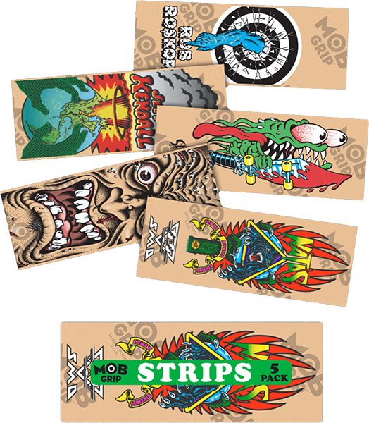 SANTA CRUZ MOB REISSUES GRIP STRIPS PACK 5pc 9x3.25 CLEAR