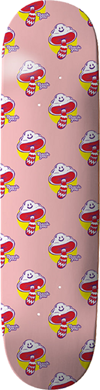 THANK YOU SHROOM CLOUD SKATE DECK-8.25 PINK