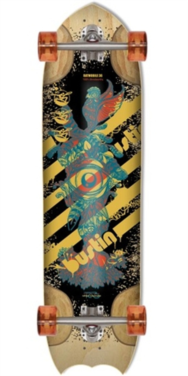 バスティン　ラットモービル Bustin Ratmobile　ダウンヒル Bustin Ratmobile Complete Longboard Black Yellow