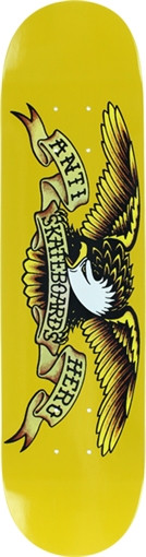 ANTI HERO CLASSIC EAGLE MINI SKATEBOARD DECK 7.3 YEL
