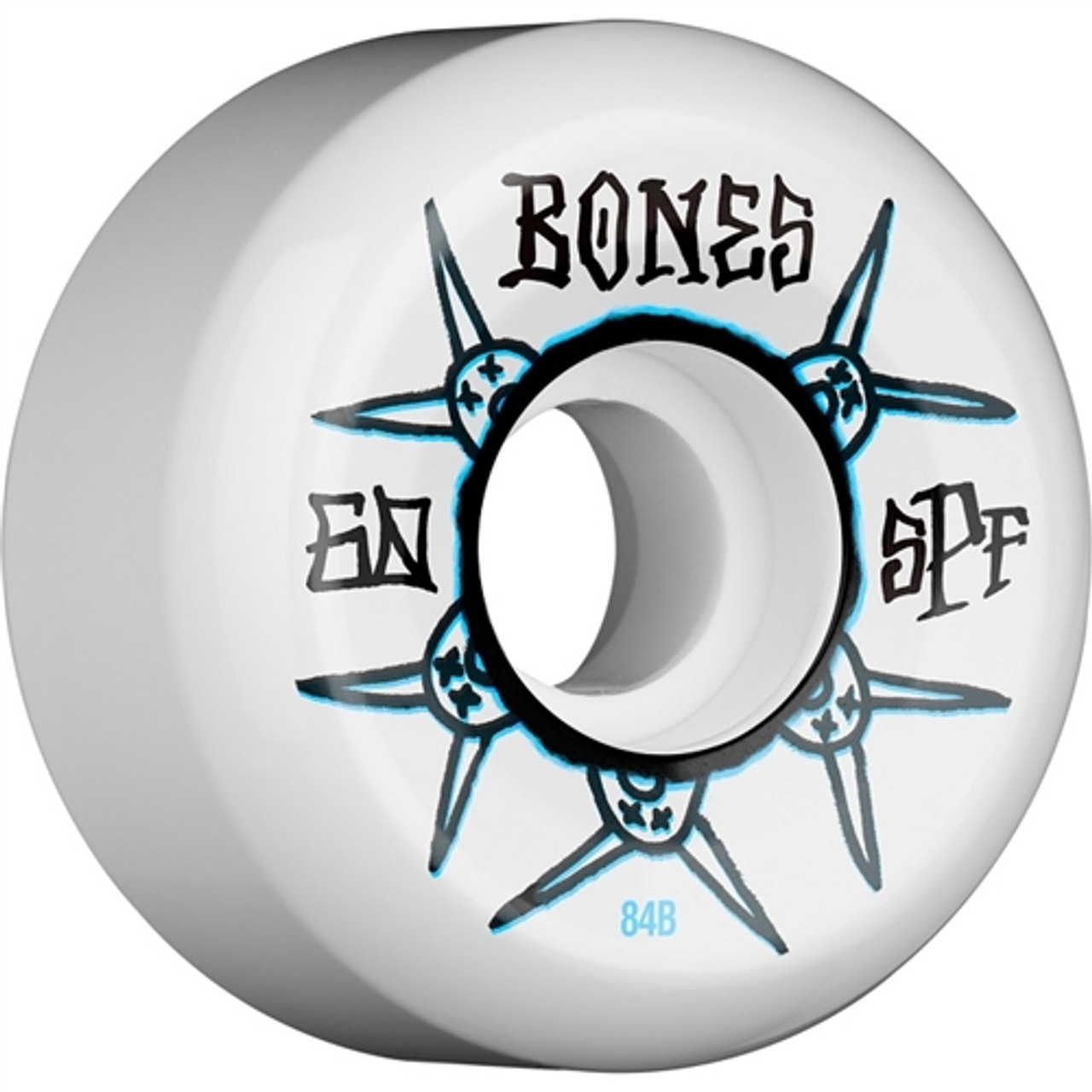 Bones Spf Ratz Skate Wheels White Blue 60Mm/84B Set