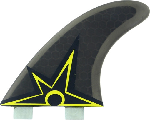 KINETIK RACING SURF FINS B.IRONS ULTRA CORE S-M FCS SMOKE W/YEL