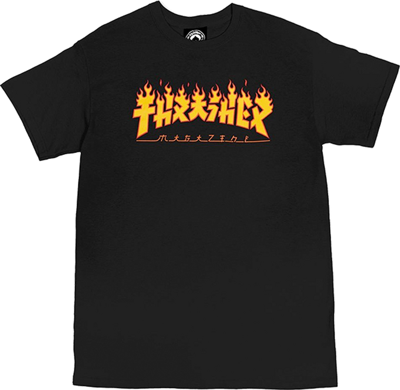 THRASHER GODZILLA FLAME SS TSHIRT LARGE  BLACK