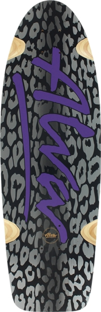 ALVA SKATES  Leopard Black  33” x 10” Tony ALVA Black Leopard & Purple Skateboard Deck (10 x 33