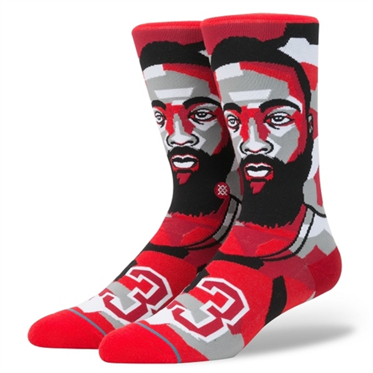 Stance Mosaic Harden NBA Mens Socks Red M (6-8.5)