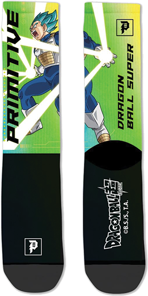PRIMITIVE DBS2 VEGETA RAGE CREW SOCK BLACK/GRN
