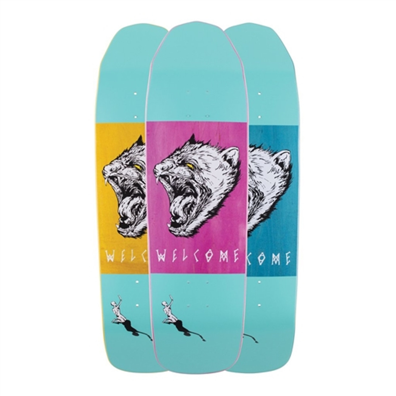 Welcome Tasmanian Angel on Basilisk Skateboard Deck Teal Assorted 8.8x32 w/ Grip