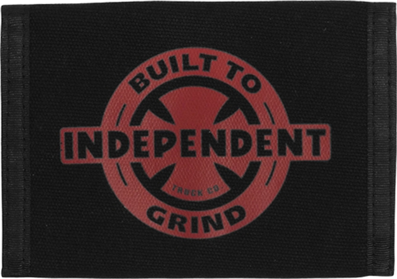INDEPENDENT BTG RING TRI-FOLD VELCRO WALLET BLK RED