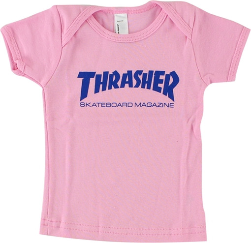 THRASHER MAG LOGO INFANT SS SMALL PINK/BLU (6-12mos)