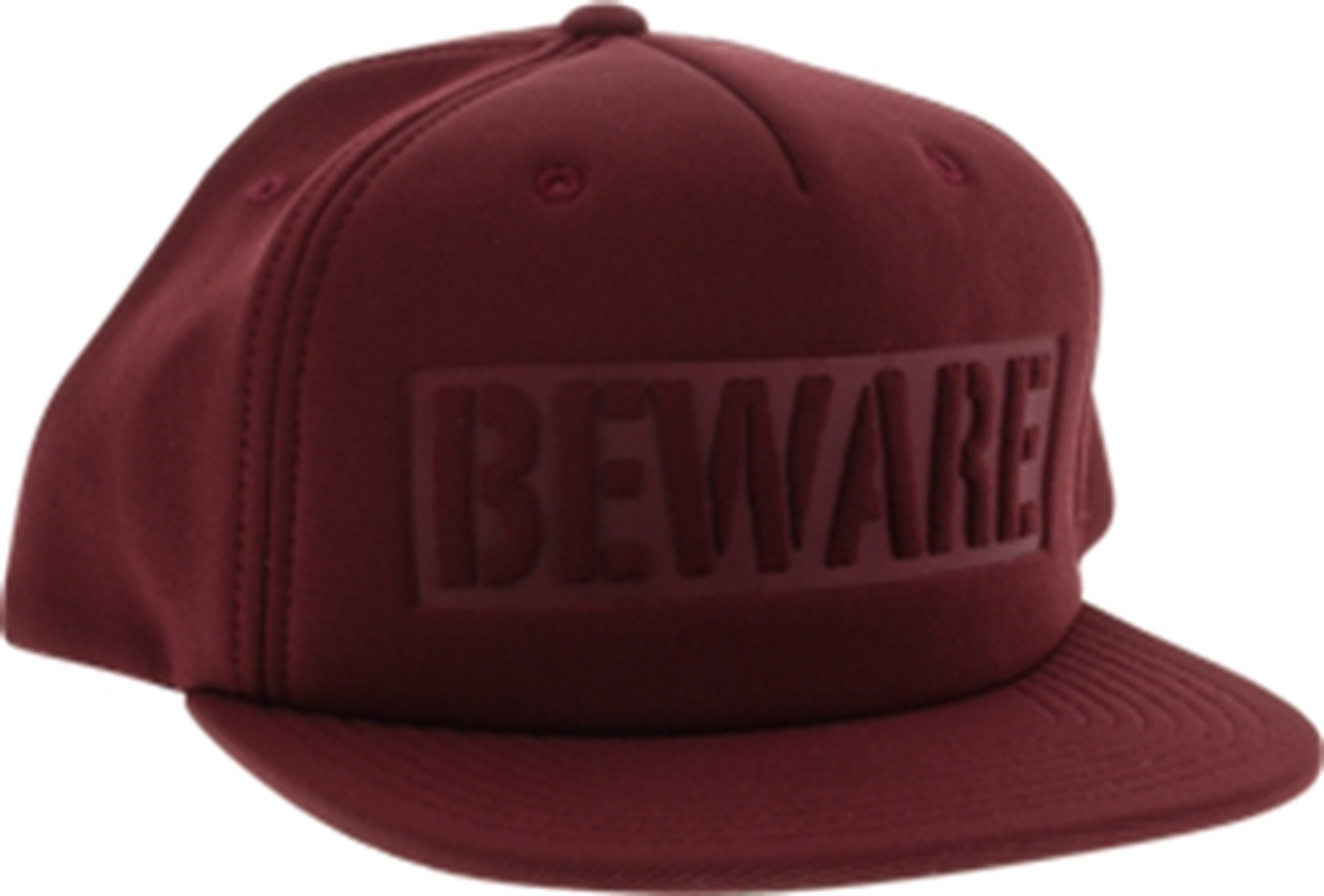 GRIZZLY BEWARE HAT ADJ-BURGUNDY