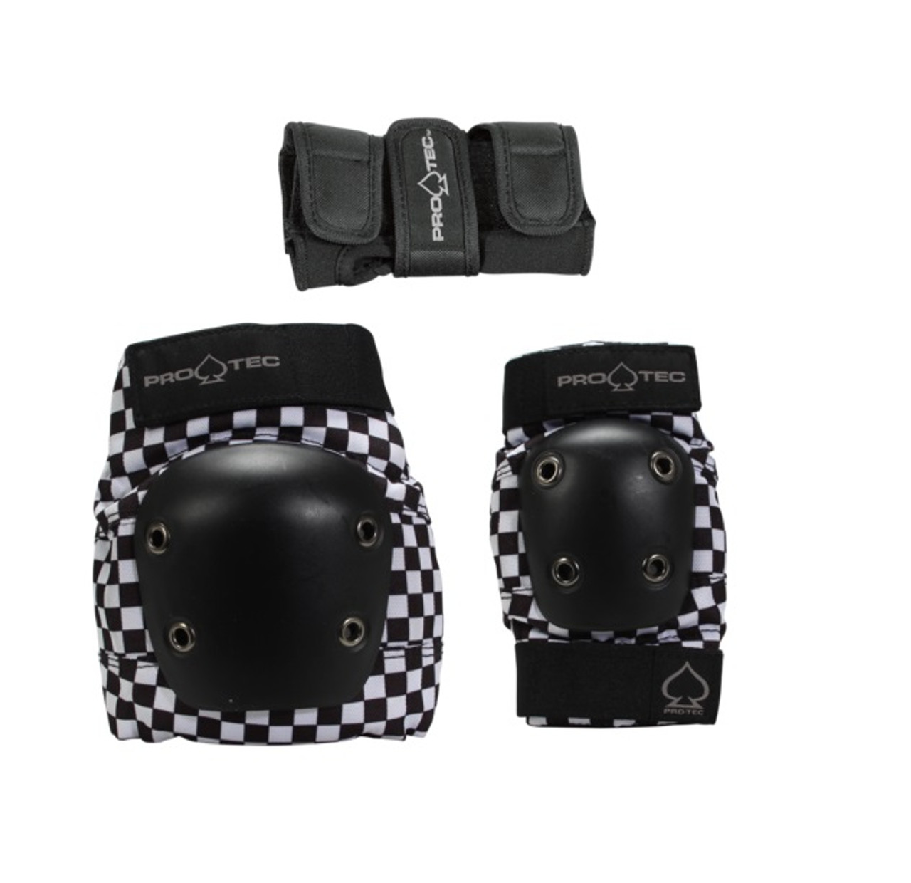 Protec Junior 3Pack Pad Set Black White Checker Youth Small