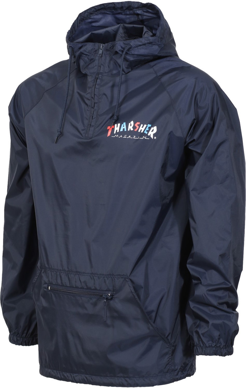 Thrasher Knock Off Anorak Hooded Jacket Navy | Boardparadise.com