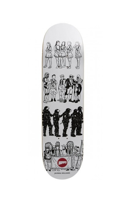 Hopps Jahmal Williams Waiting Skateboard Deck White Black 8.375