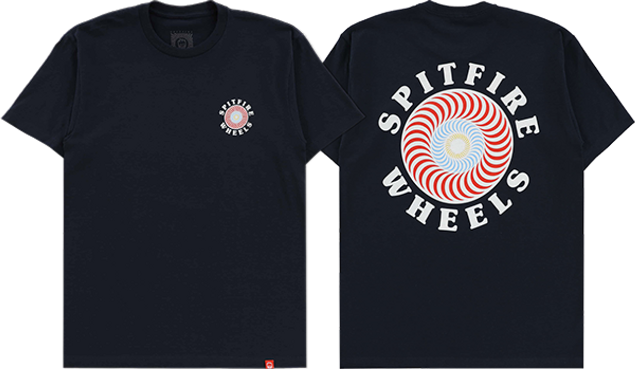 SPITFIRE OG CLASSIC FILL SS TSHIRT SMALL NAVY/RED