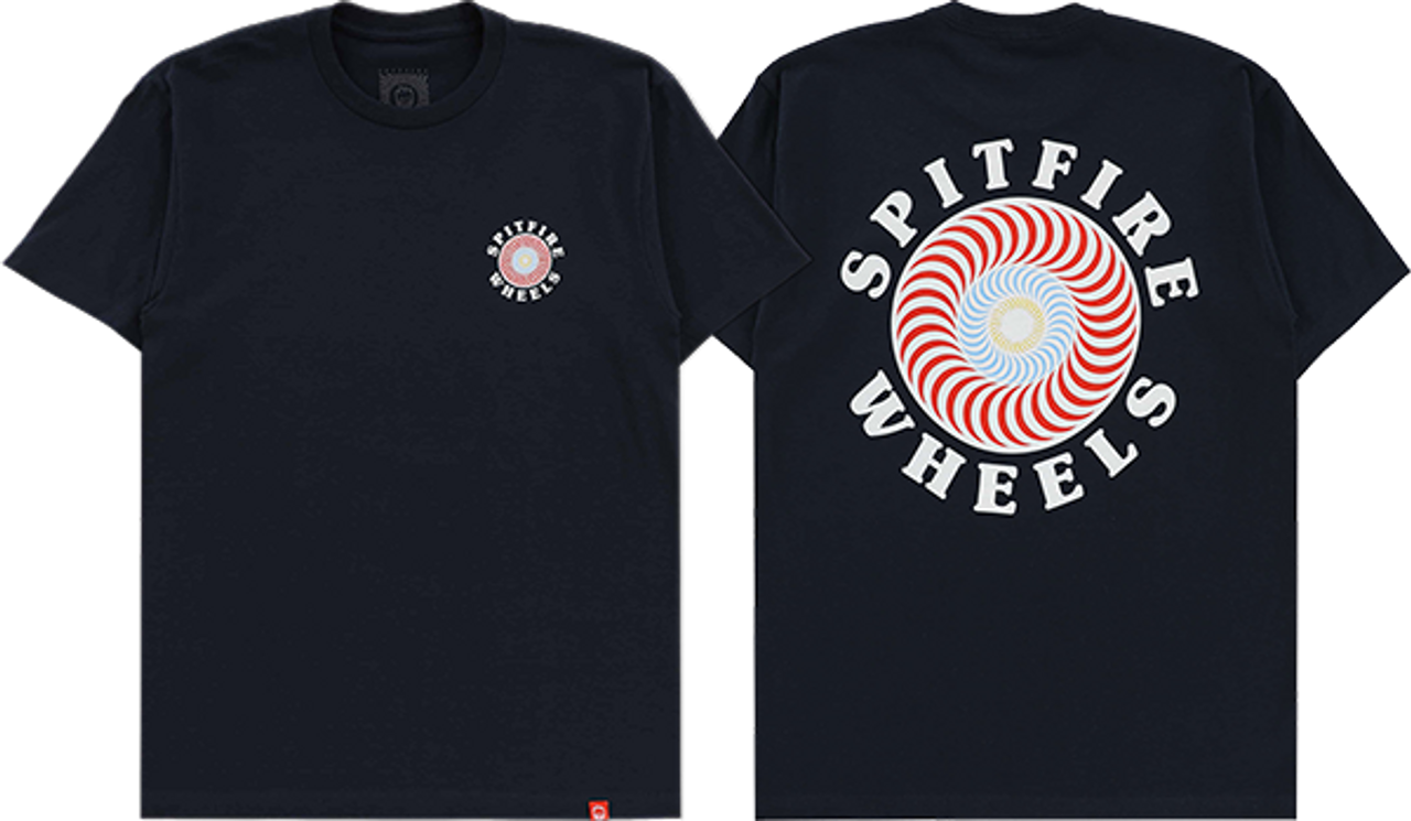 SPITFIRE OG CLASSIC FILL SS TSHIRT MEDIUM NAVY/RED