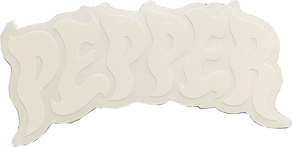 PEPPER LOGO 5" WHT/CLR STICKER SINGLE