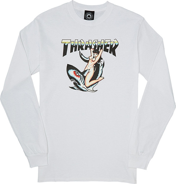 THRASHER TATTOO L/S SMALL WHITE