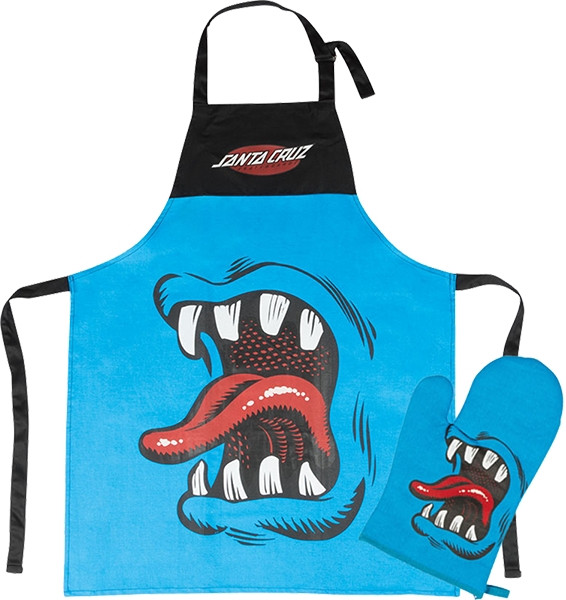 SANTA CRUZ PHILLIPS HAND BBQ APRON W/MITT BLUE/BLK