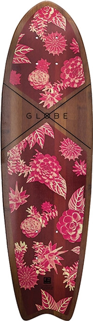 GLOBE SAGANO LONGBOARD SKATEBOARD DECK-7.5x26 BAMBOO/CACTIED