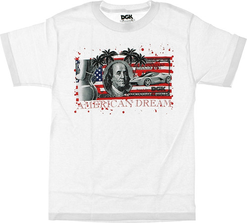 DGK AMERICAN DREAM BILL SS TSHIRT SMALL WHITE