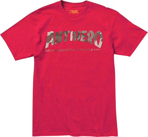 ANTI HERO SKATE CO. SS TSHIRT MEDIUM RED HEATHER/CAMO