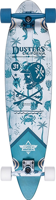 DUSTERS MOTO SEASIDE SKATEBOARD COMPLETE-8.75x37 COBALT/TEAL