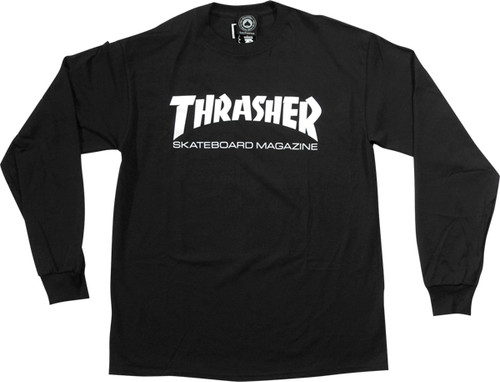 THRASHER SKATE MAG L/S MEDIUM BLACK/WHT