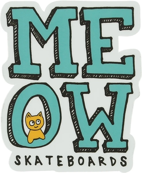 MEOW STACKED LOGO DECAL STICKERS 2.2"x2.65" (2 pack)
