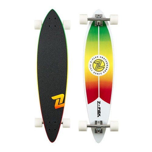 Z Flex Pintail Longboard Comp White Rasta 38x9