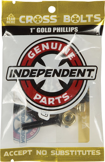 INDEPENDENT CROSS BOLTS 1" PHILLIPS BLK/GOLD 1set