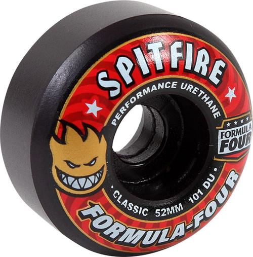 SPITFIRE F4 101a CLASSIC 52mm BLK W/RED WHEELS SET