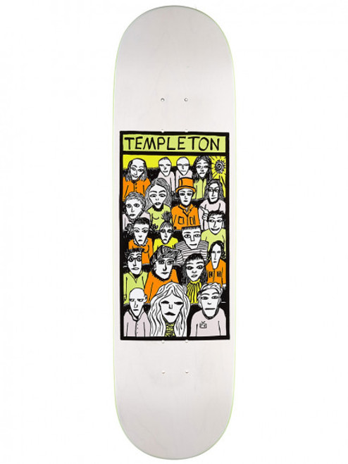 Toy Machine Templeton Faces Skate Deck White Green 8.5