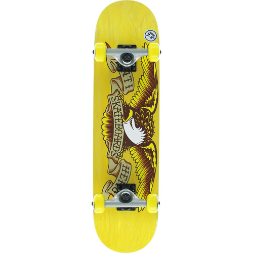 Anti Hero Stained Eagle Mini Skateboard Complete Yellow 7.38