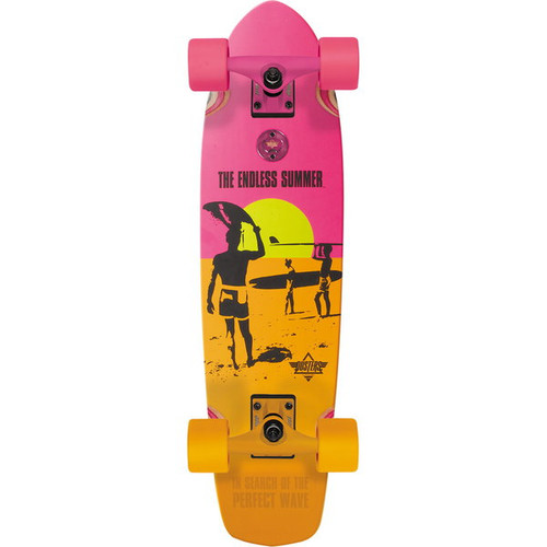 Dusters Endless Summer Cruiser Skateboard Complete Pink Orange 7x25