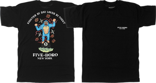 5BORO LOVER FIGHTER SS TSHIRT SMALL BLACK