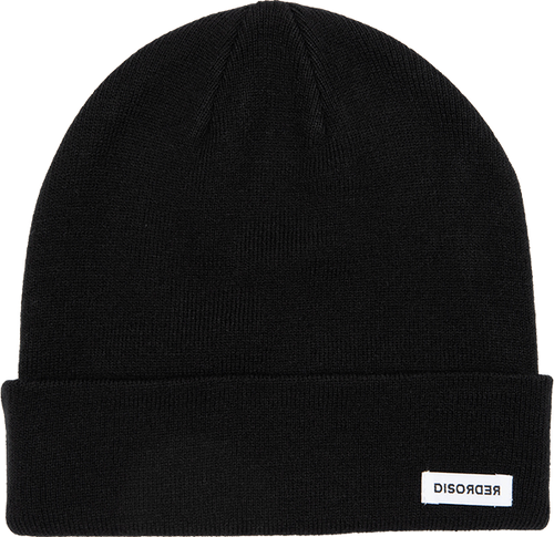 DISORDER TAG FLIP BEANIE BLACK