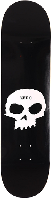 ZERO SINGLE SKULL SKATEBOARD DECK-9.0 BLK/WHT