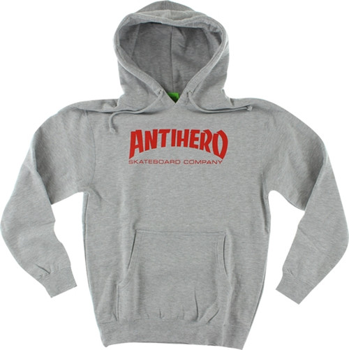 ANTI HERO SKATE CO HOODY SWEATSHIRT MEDIUM ATHLETIC HEATHER/RED