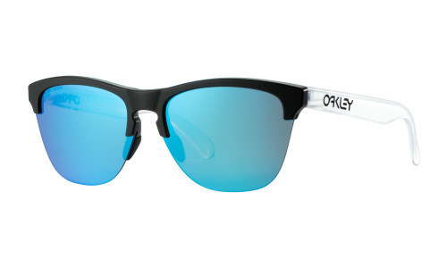 Oakley Frogskins Lite Sunglasses Matte Black Matte Clear Prizm Saphire