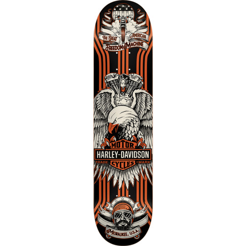 Darkstar Harley Davidson Eagle Skateboard Deck Black Orange 8.125